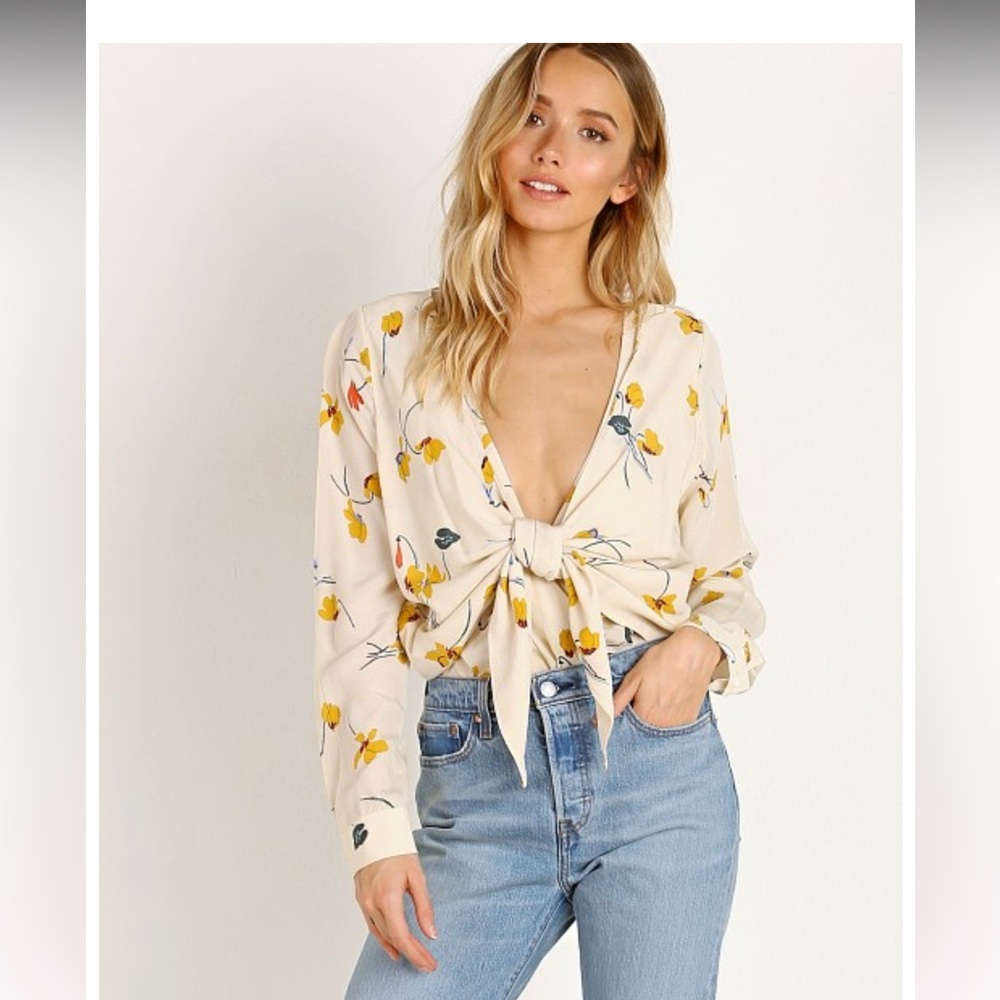 Capulet Daria bodysuit in cream tossed floral, size medium